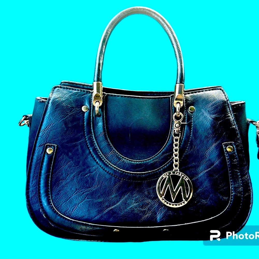 MKF Collection Black Satchel With Detachable Crossbody Strap Like New